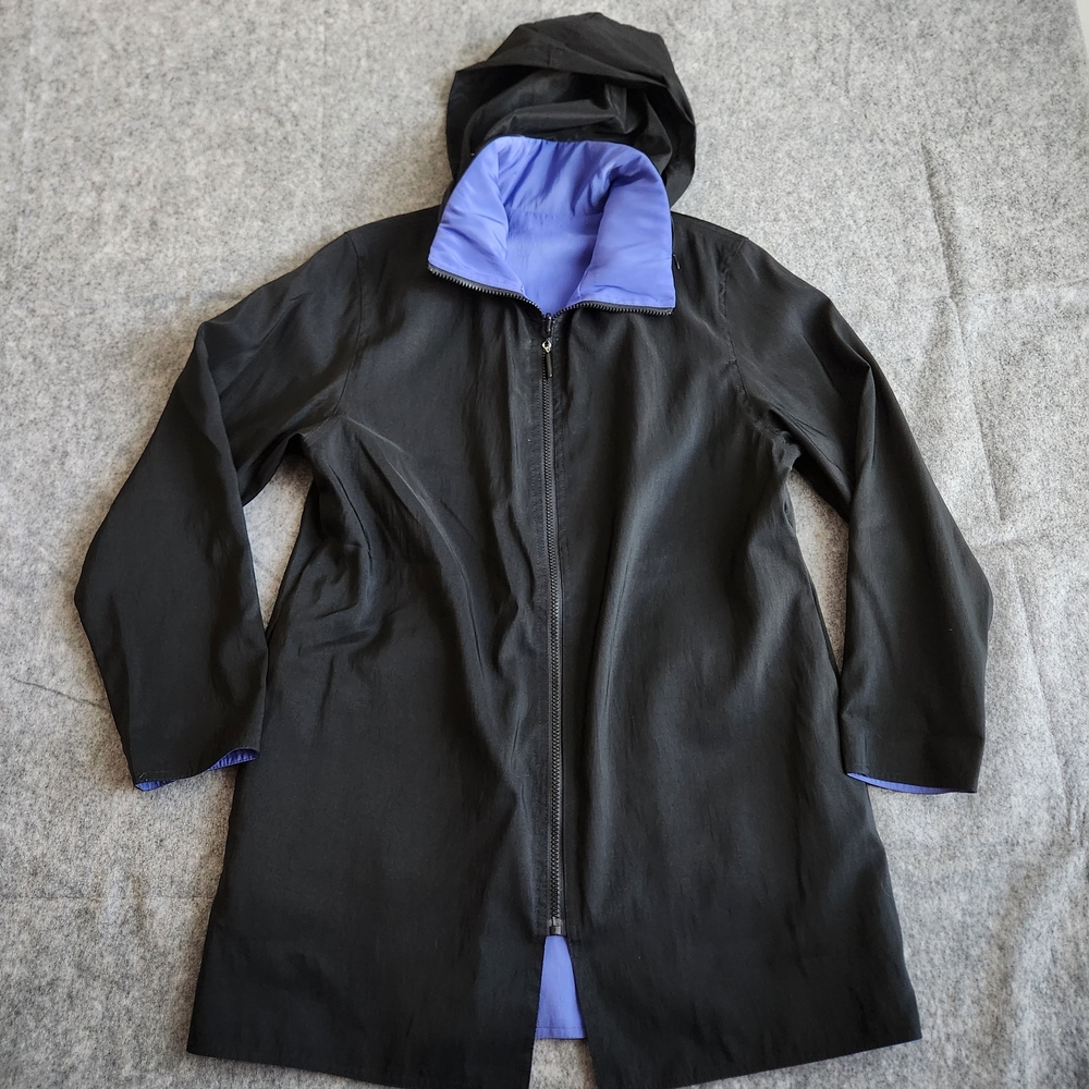 Mycra Pac Donatella Reversible Hooded Raincoat Women's 0P US 6-8 Black Purple